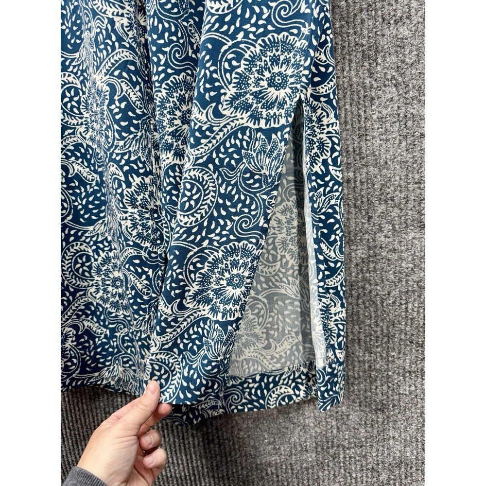 Maeve Anthropologie Anika Pants Womens XL Blue Floral Wide Leg Palazzo Pull On - Picture 4 of 14